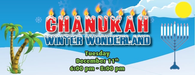 Chanukah in the Snow Winter Wonderland | Tuesday, Dec. 11 6-8 pm | Chabad of Uptown 4311 Bettis Drive